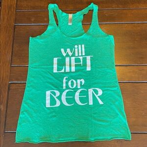 Next Level Apparel Green Graphic Racerback Tank Top